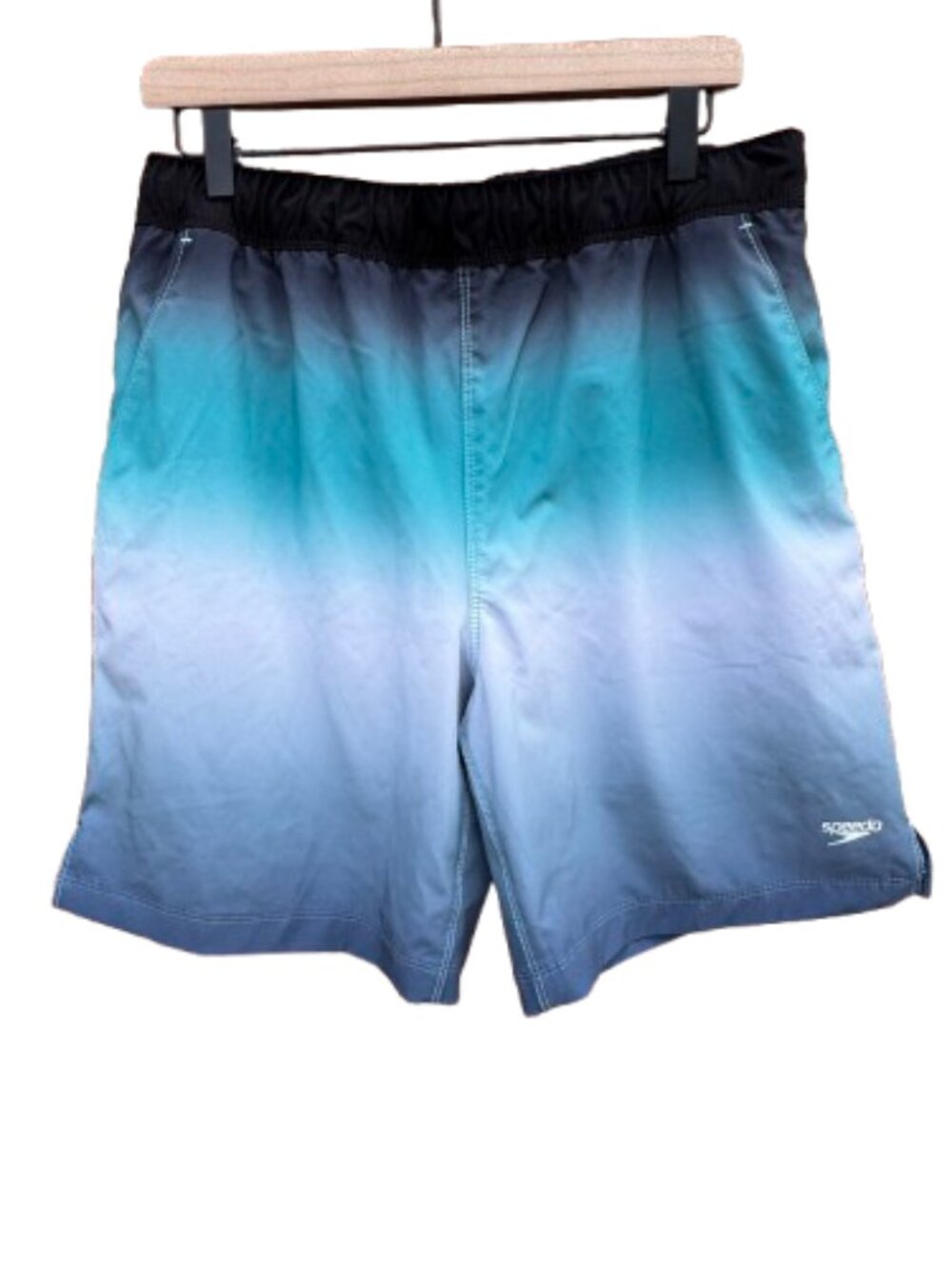 Speedo Swim Hybrid Board Shorts Mens Medium Dip Dye Teal Gray